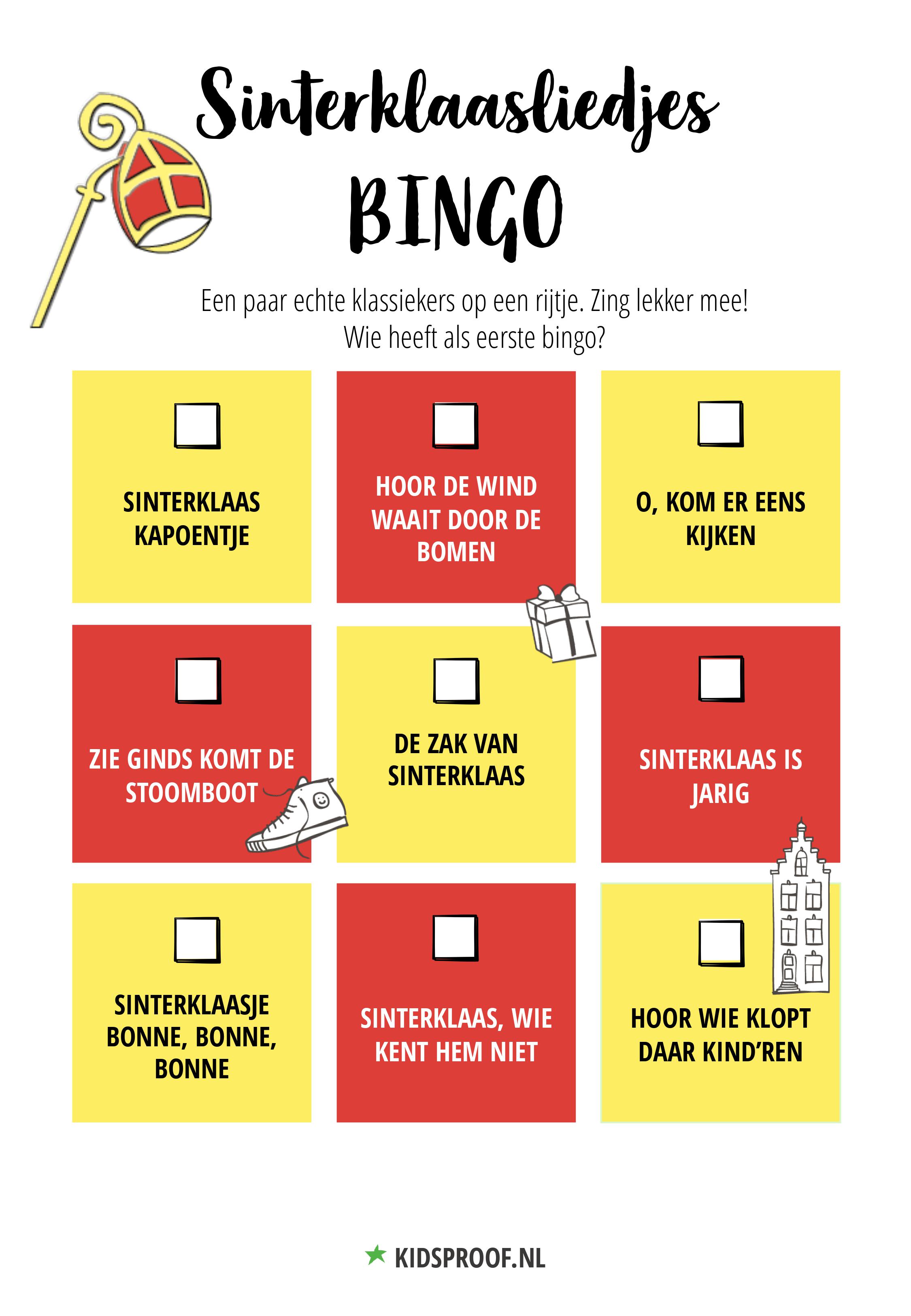 Sinterklaas liedjesbingo